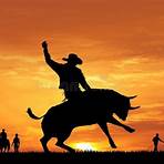 Bull Rider and Sunset